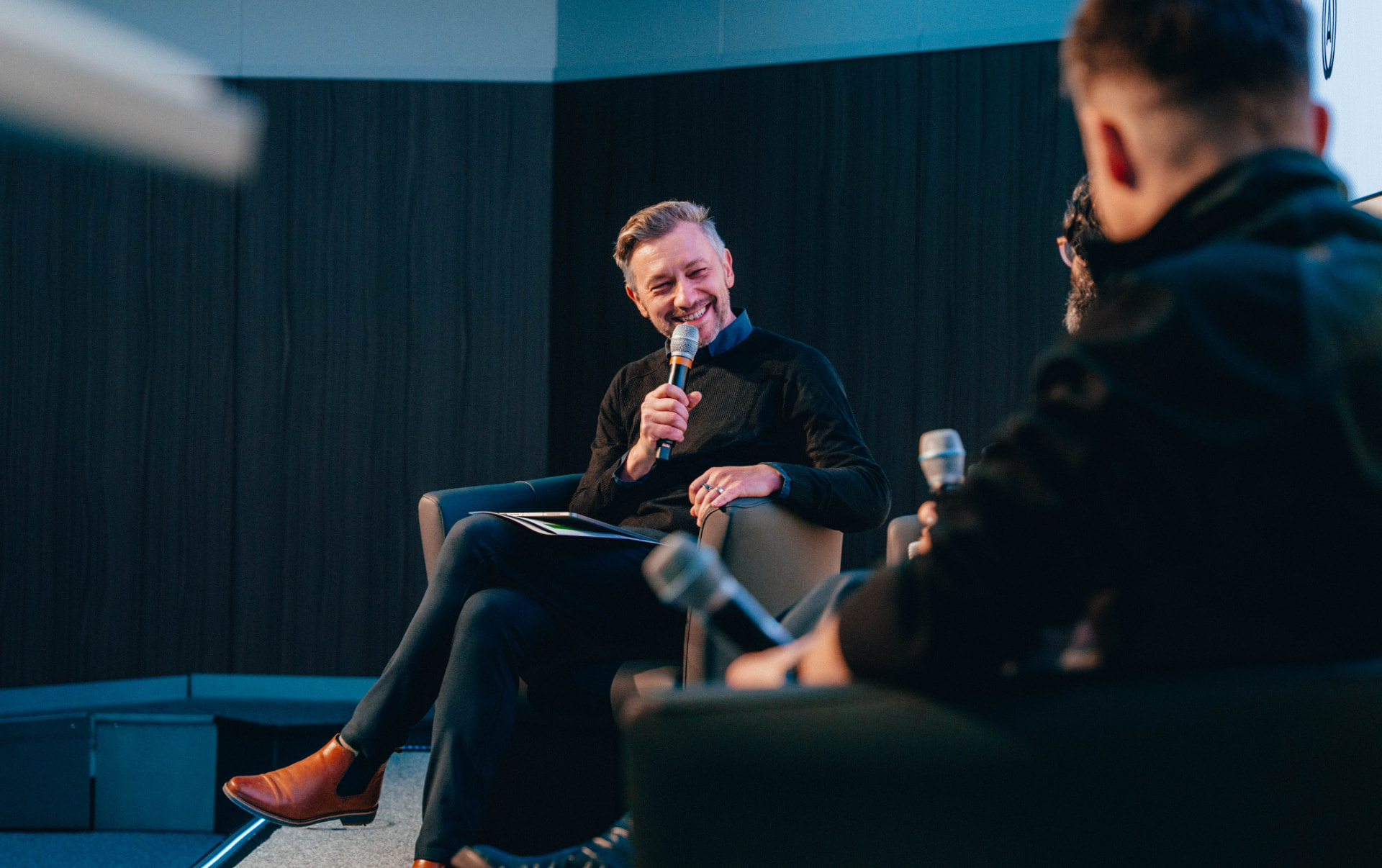 Andrew Wrobel speaking on a panel at The Venture Mindset in Vienna