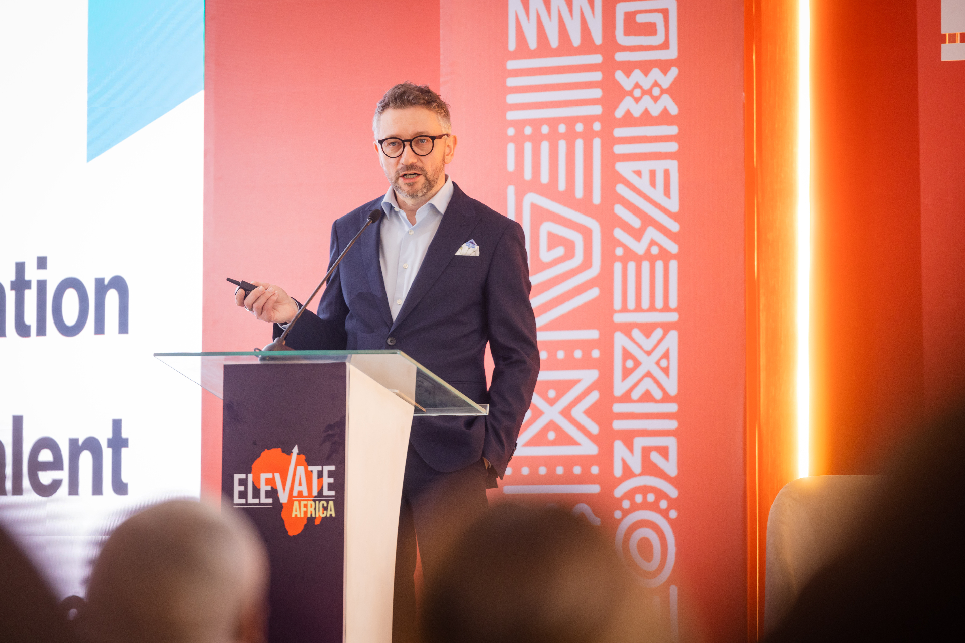 Andrew Wrobel speaking at Elevate Africa 2026